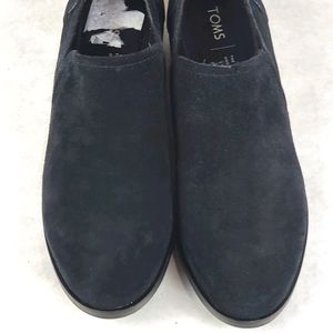 Toms women’s black suede slip-ons ankle booties